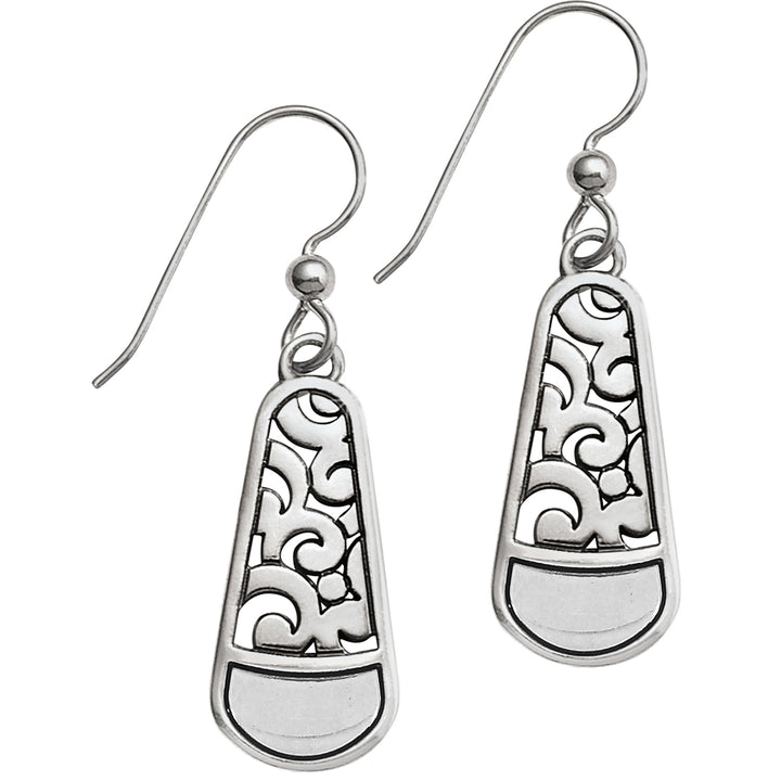 CATANIA FRENCH WIRE EARRINGS - SILVER/BLACK