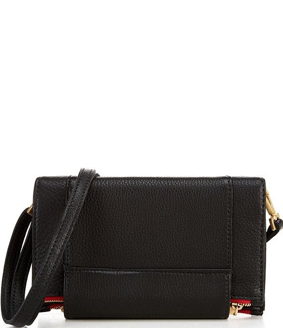 HAMMITT LEVY CONVERTIBLE WALLET - BLACK/BRUSHED GOLD/RED ZIP