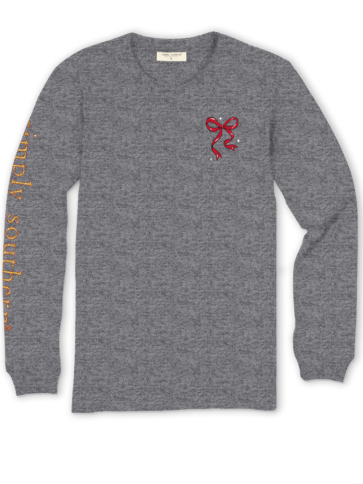 SIMPLY SOUTHERN LONG SLEEVE NUTCRACKER SHIRT - CHARCOAL HEATHER