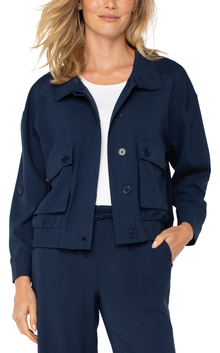 UTILITY JACKET W/CINCH HEM - DARK NAVY