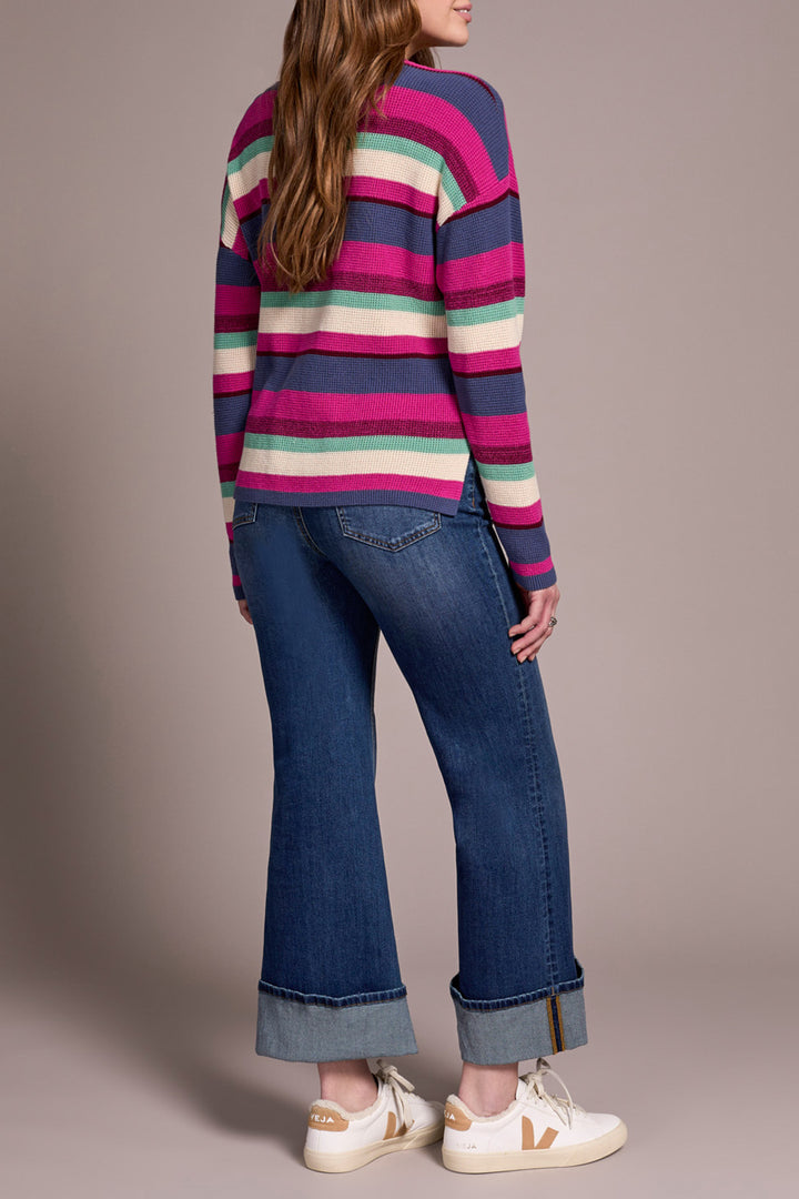 LONG SLEEVE U-NECK SWEATER - PINK FLAMBOYANT