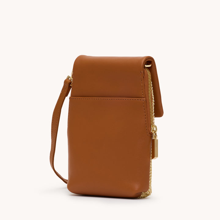 HAMMITT VIP MOBILE - COCOA RAFFIA/GOLD