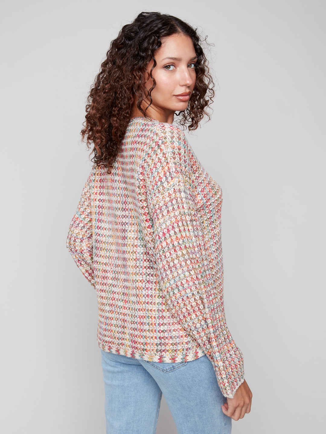 NOVELTY YARN SWEATER - MIX COLOR