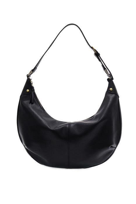 LEO CRESCENT SHOULDER BAG - BLACK
