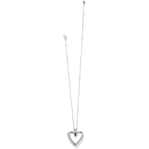 SPECTRUM OPEN HEART NECKLACE - SILVER-BLUE