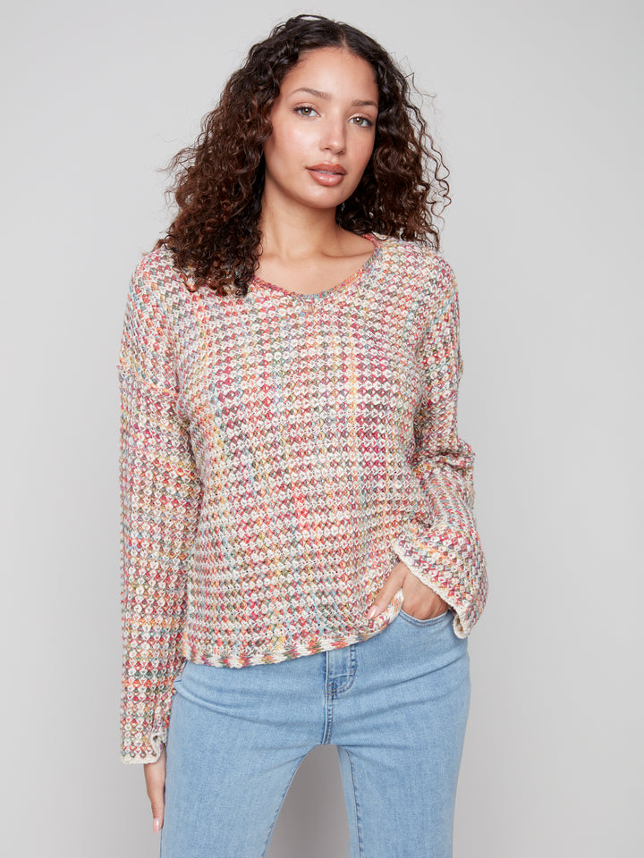 NOVELTY YARN SWEATER - MIX COLOR