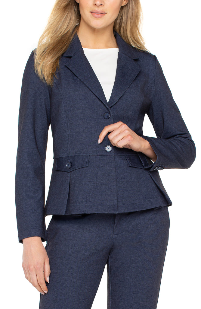 PEPLUM BLAZER - NAVY DUSK – Brianne's Boutique