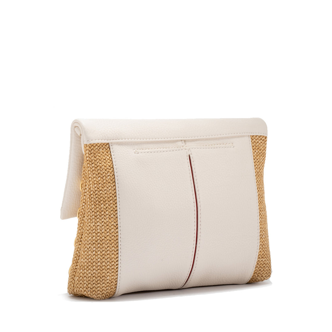 HAMMITT VIP MED - CALLA LILY WHITE RAFFIA/BRUSHED GOLD