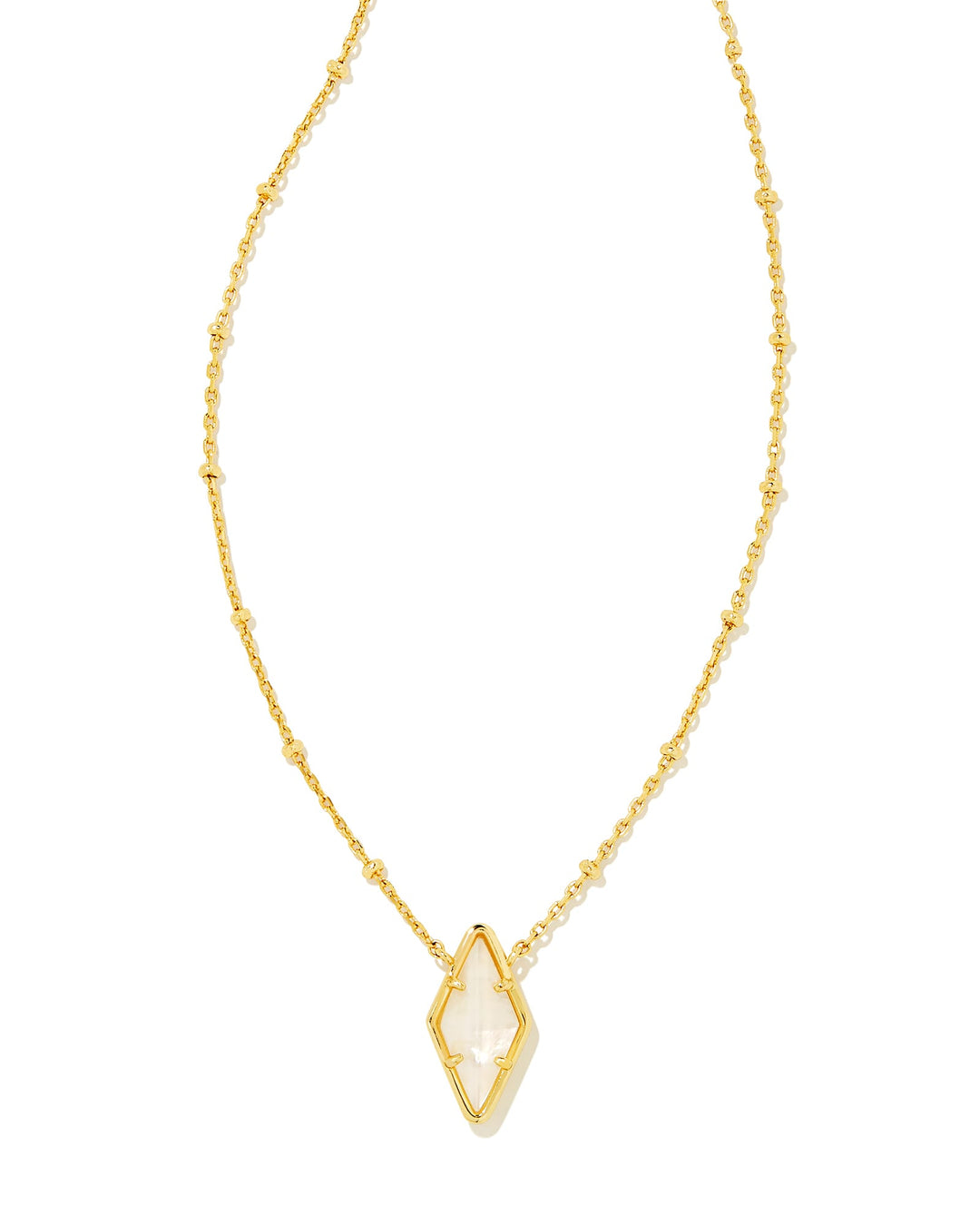 KINSLEY SHORT PENDANT NECKLACE - GOLD IVORY MOTHER OF PEARL
