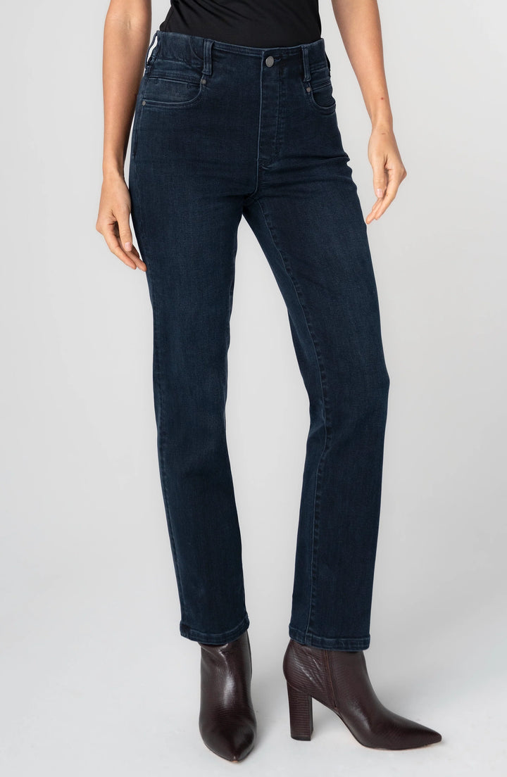 GIA GLIDER PULL-ON SLIM JEANS - 29" INSEAM - RAVEN WING