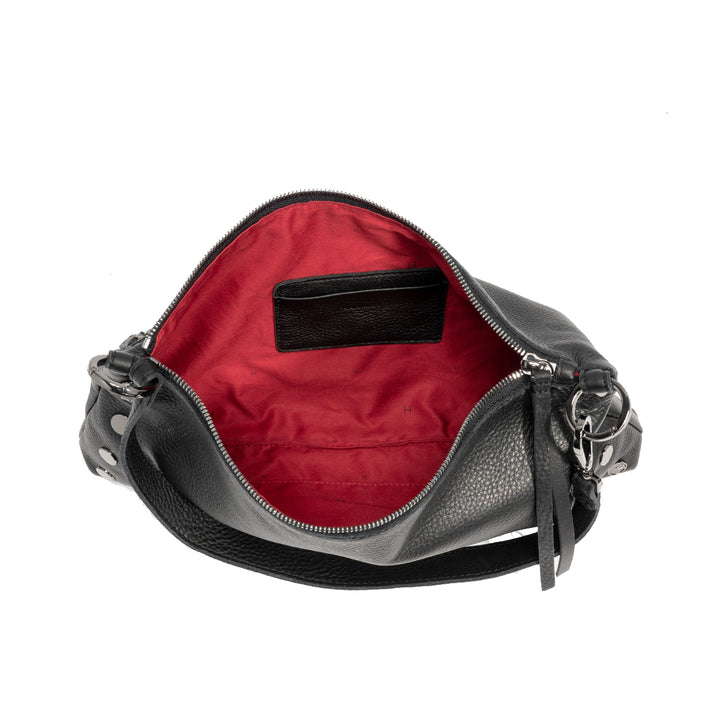 HAMMITT KYLE MEDIUM SHOULDER BAG - BLACK/GUNMETAL