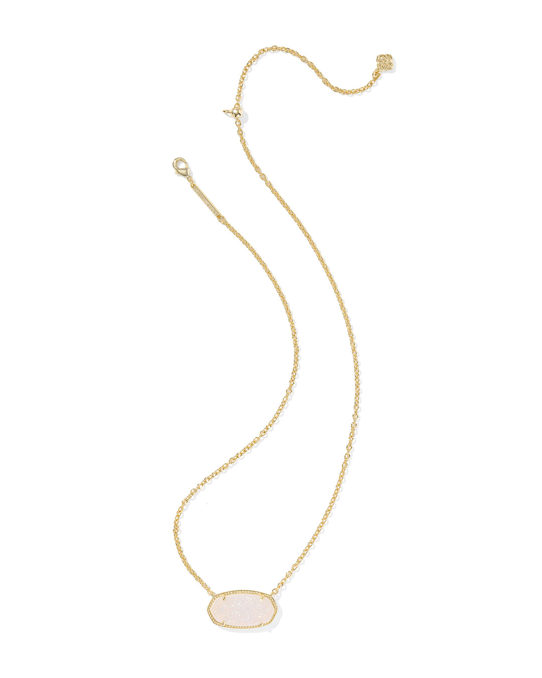 KENDRA SCOTT ELISA STATEMENT SHORT PENDANT NECKLACE - GOLD IRIDESCENT DRUSY