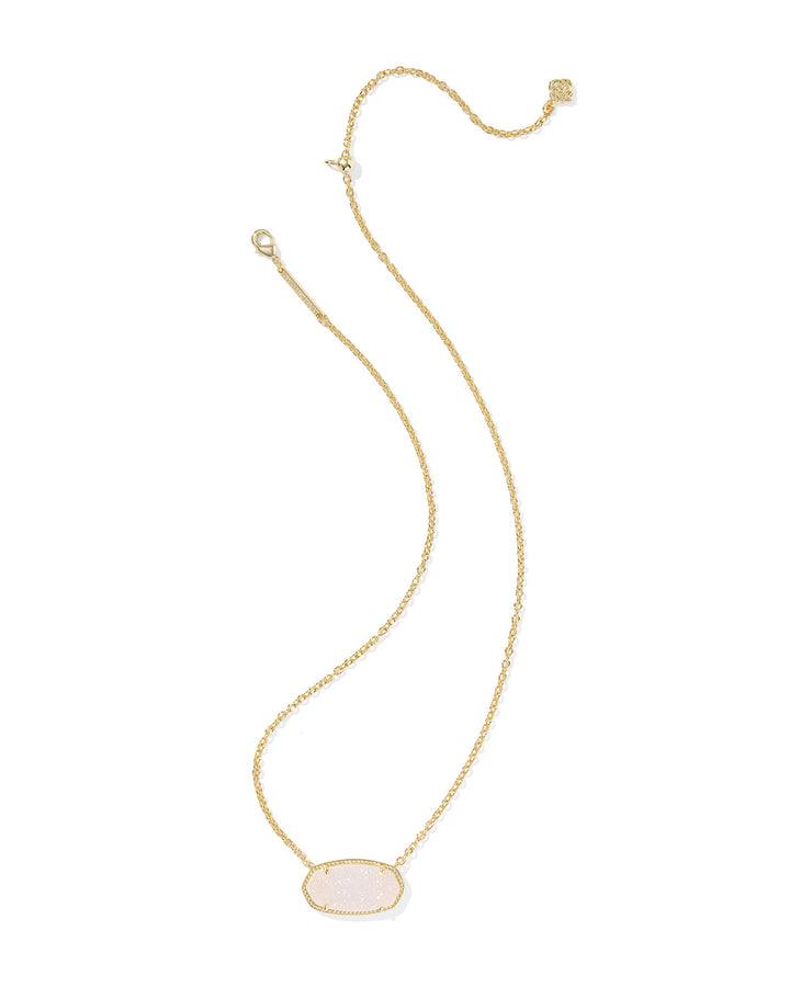 KENDRA SCOTT ELISA STATEMENT SHORT PENDANT NECKLACE - GOLD IRIDESCENT DRUSY