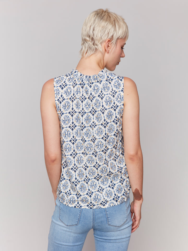 PRINTED SLEEVELESS TOP - ORNAMENT