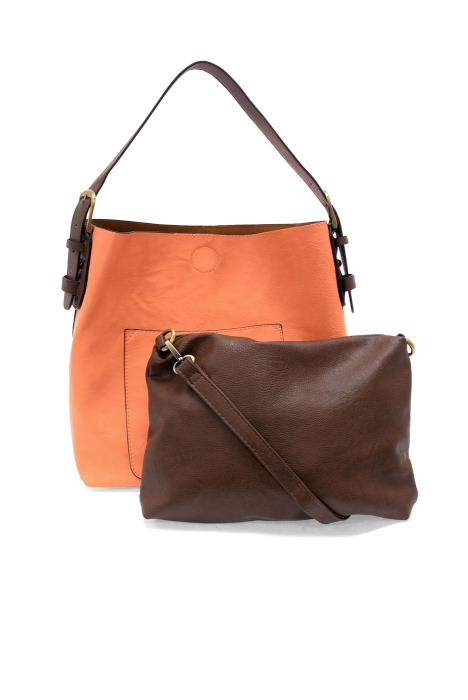 CLASSIC HOBO COFFEE HANDLE HANDBAG - CORAL PEACH