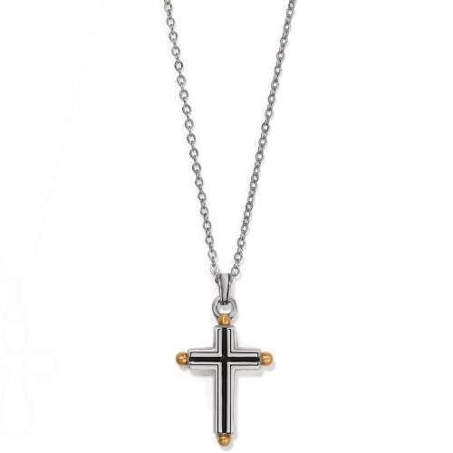 MAJESTIC GALLANT CROSS REVERSIBLE NECKLACE - SILVER-GOLD