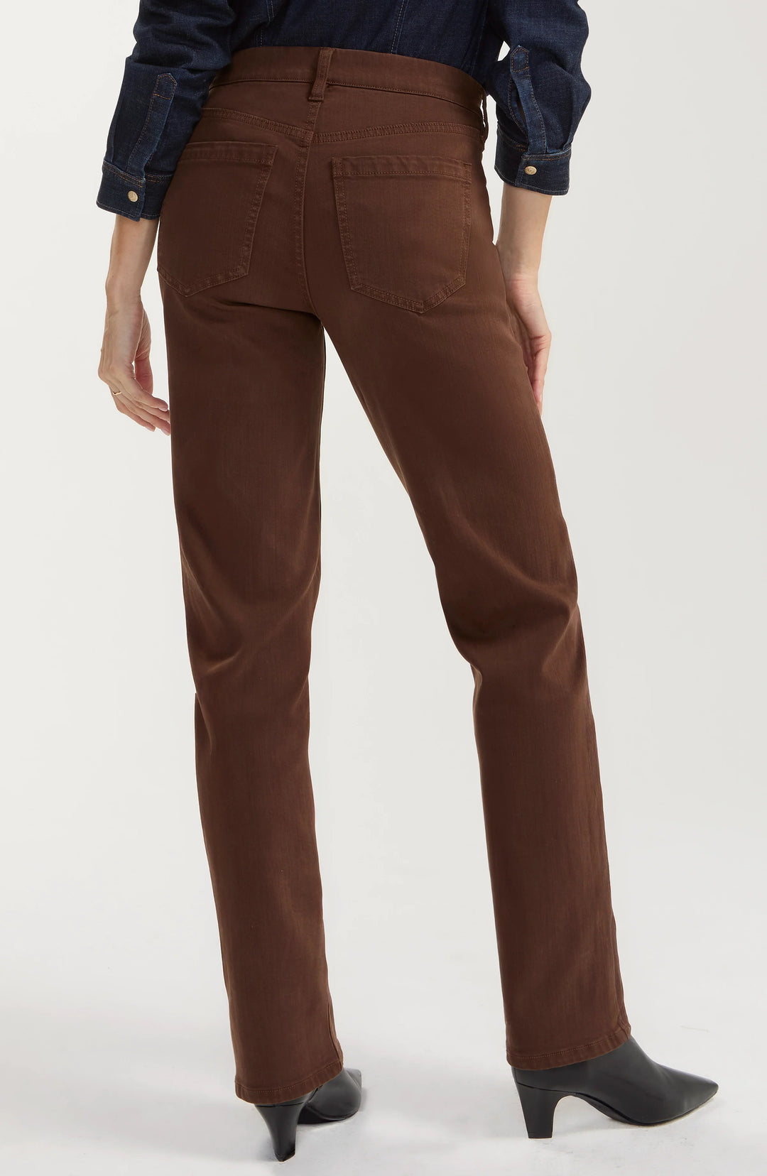 KENNEDY COMFORT WAIST STRAIGHT LEG PANTS - 32" INSEAM - CAROB BROWN