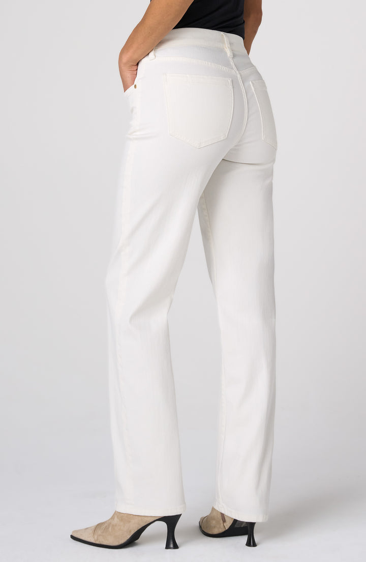 KENNEDY COMFORT WAIST STRAIGHT LEG PANTS - 32" INSEAM - PORCELAIN