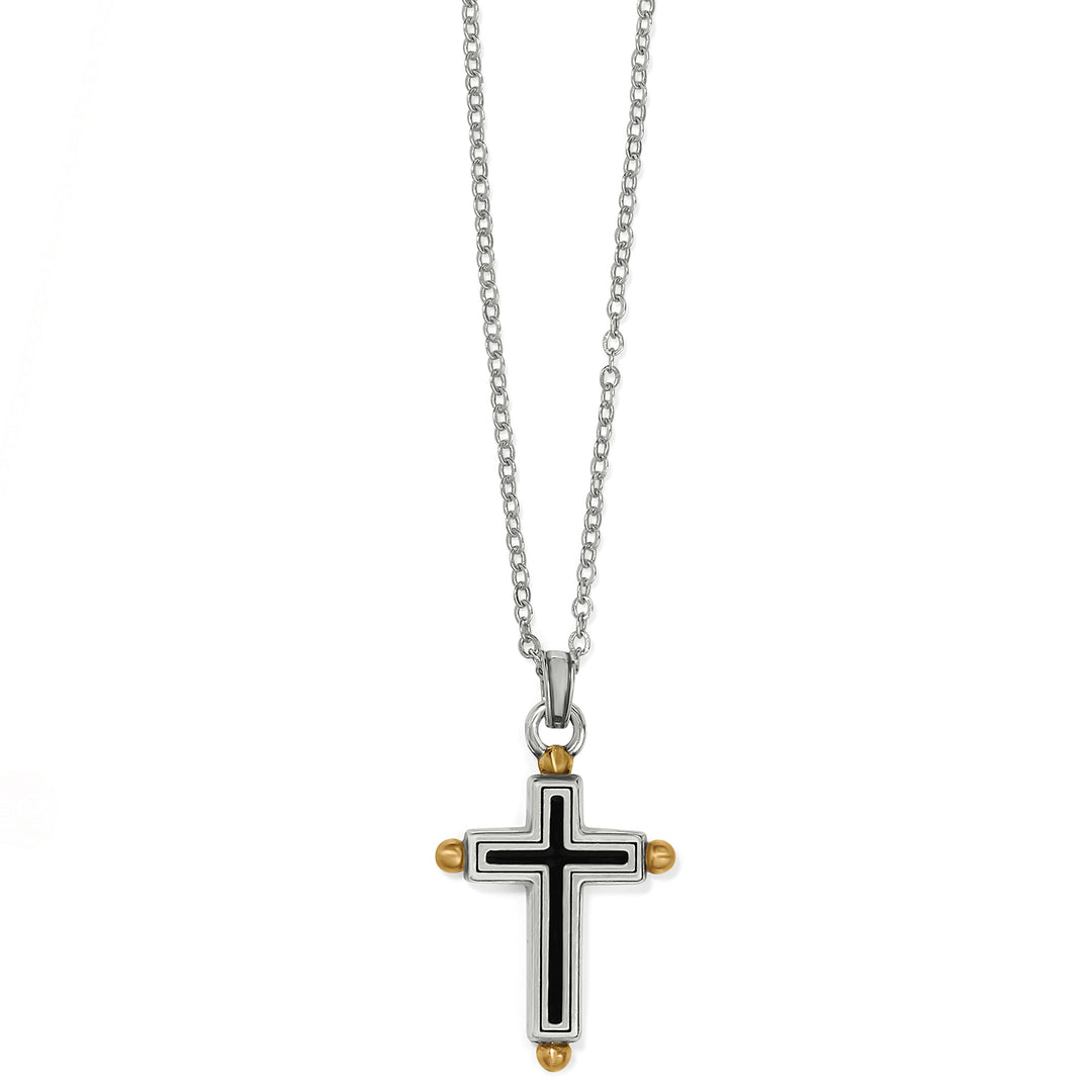MAJESTIC GALLANT CROSS REVERSIBLE NECKLACE - SILVER-GOLD