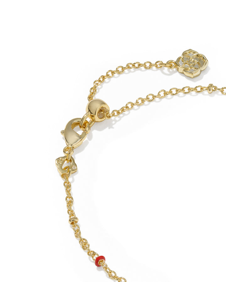 KENDRA SCOTT MINI CASSIDY DELICATE CHAIN BRACELET - GOLD RED ILLUSION