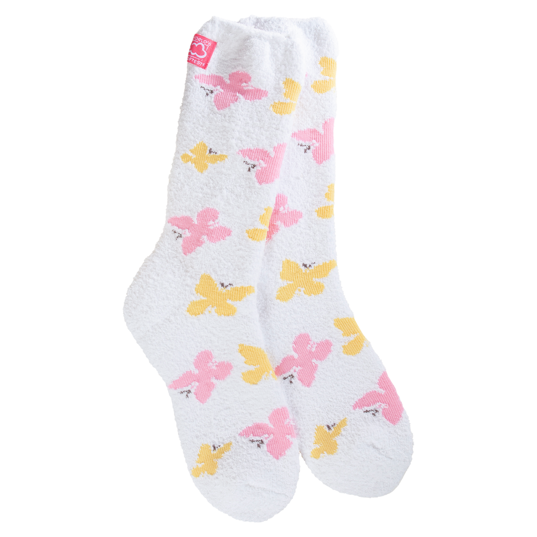 COZY COLLECTION CREW SOCKS - BUTTERFLY MULTI