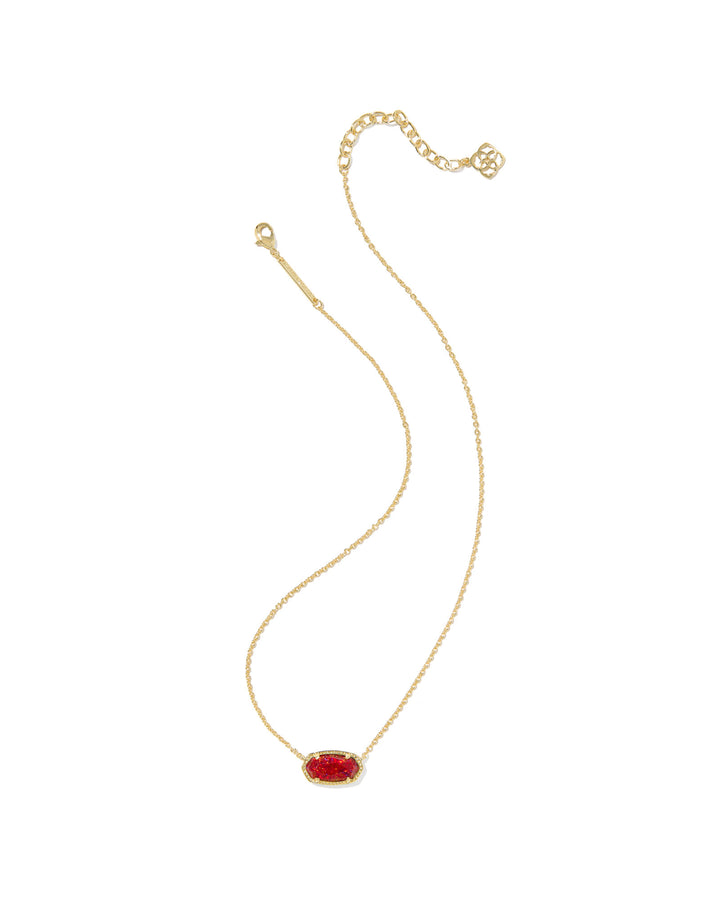 KENDRA SCOTT ELISA PENDANT NECKLACE - GOLD RED KYOCERA OPAL