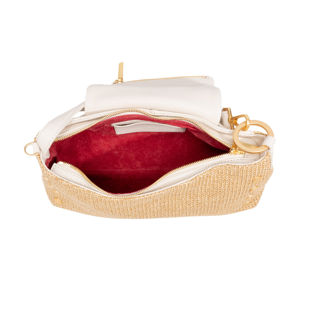 HAMMITT VIP SATCHEL - CALLA LILY WHITE RAFFIA/BRUSHED GOLD