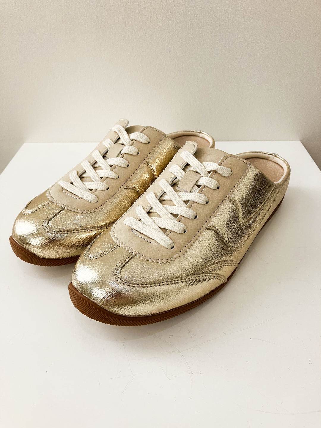 SODA MACKAY SLIP ON SNEAKER MULES - GOLD METALLIC