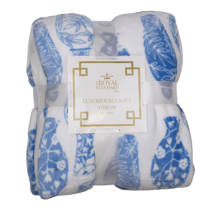 CLAIR CHINOISERIE THROW 50X60 - BLUE/WHITE
