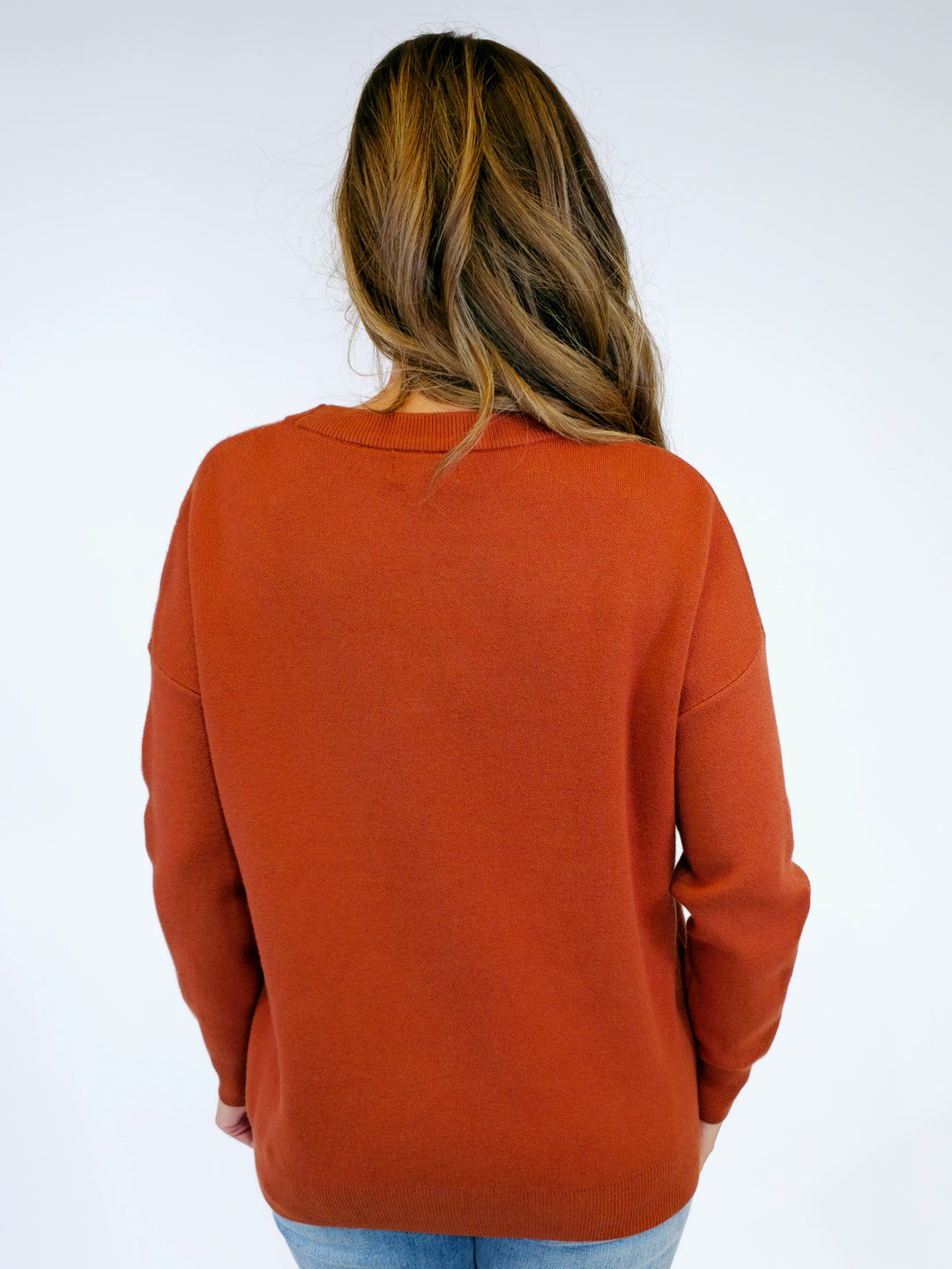 BLOUSON SLEEVE SWEATER - RUST