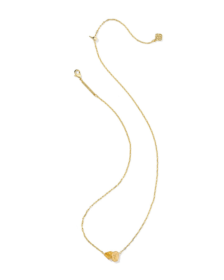 KENDRA SCOTT TATUM SHORT PENDANT NECKLACE - GOLD GOLDEN YELLOW MIX