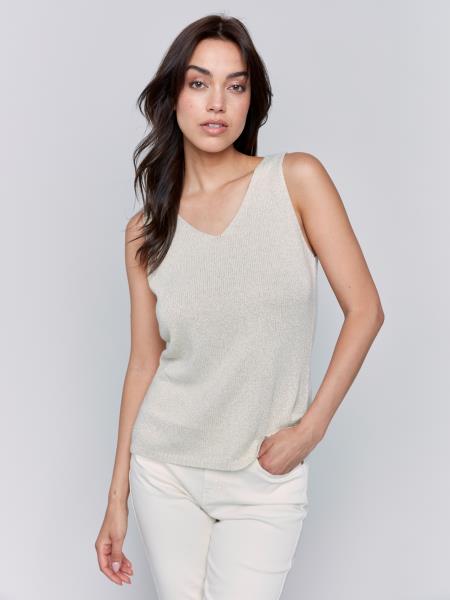 LUREX KNIT CAMISOLE - GOLD