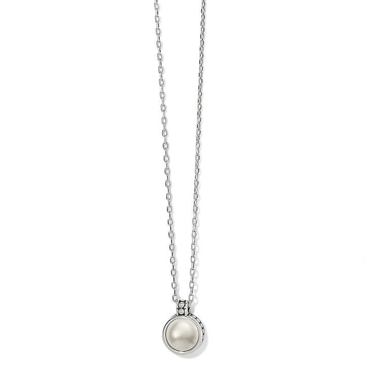 PEBBLE DOT PEARL SHORT NECKLACE - SILVER-PEARL