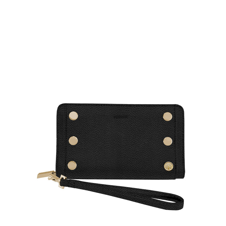 HAMMITT BRYANT WALLET - BLACK/BRUSHED GOLD RED ZIP