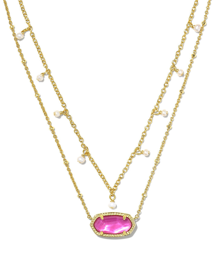 KENDRA SCOTT ELISA PEARL MOONSTONE NECKLACE - GOLD AZALEA ILLUSION