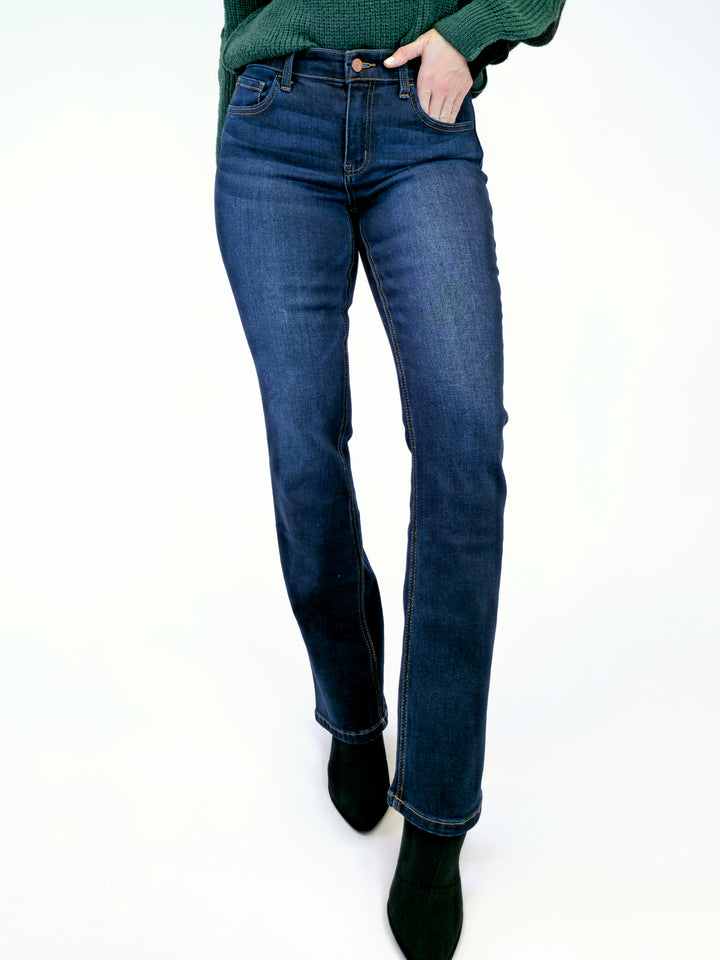 VERVET MID RISE BOOTCUT JEANS - DARK WASH - 32" INSEAM