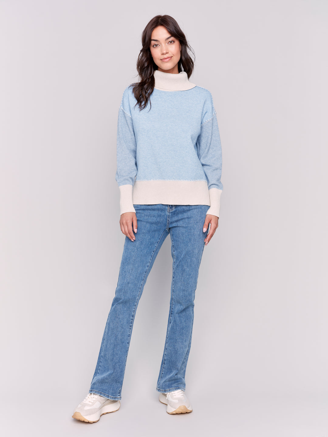 COLOR BLOCK SWEATER - FROST