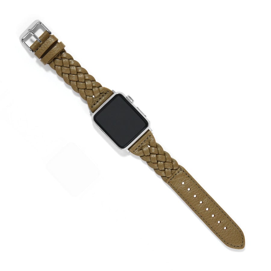 SUTTON BRAIDED LEATHER APPLE WATCH BAND - OLIVE