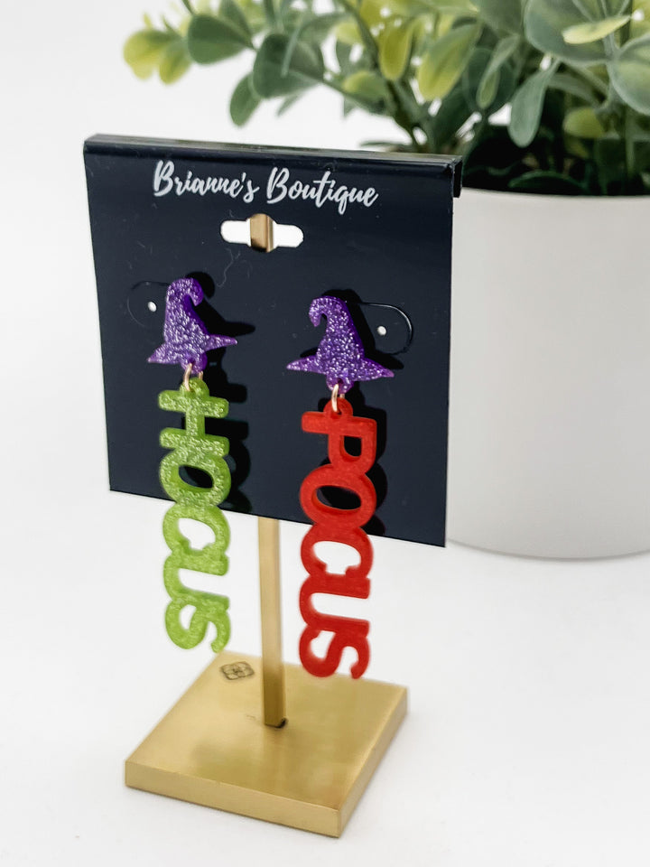 ACRYLIC HOCUS POCUS DANGLE EARRINGS