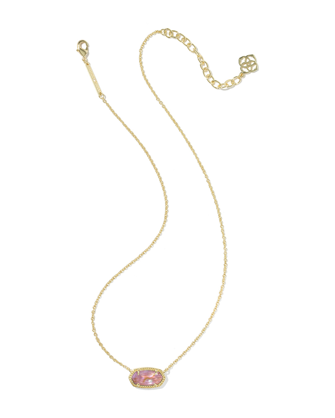 KENDRA SCOTT ELISA PENDANT NECKLACE - GOLD LIGHT MAUVE ILLUSION