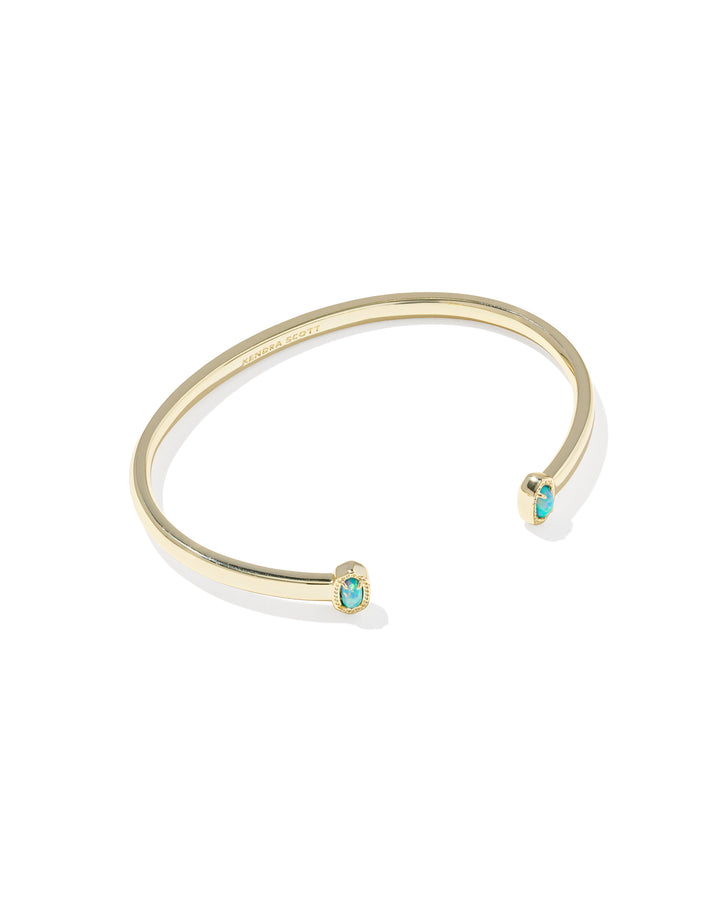 KENDRA SCOTT MINI ELTON CUFF BRACELET - GOLD BLUE OPAL S/M