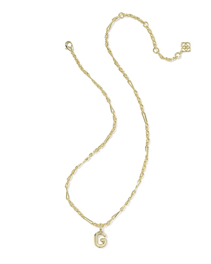 KENDRA SCOTT BUBBLE LETTER G SHORT PENDANT NECKLACE - GOLD