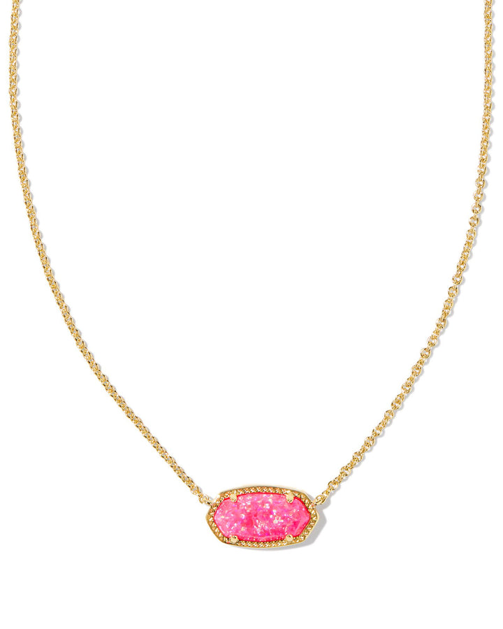 ELISA NECKLACE - GOLD BRIGHT PINK OPAL