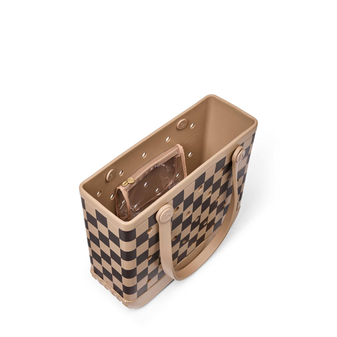 BABY CHECKERED BOGG BAG - CAMEL/HOT COCOA