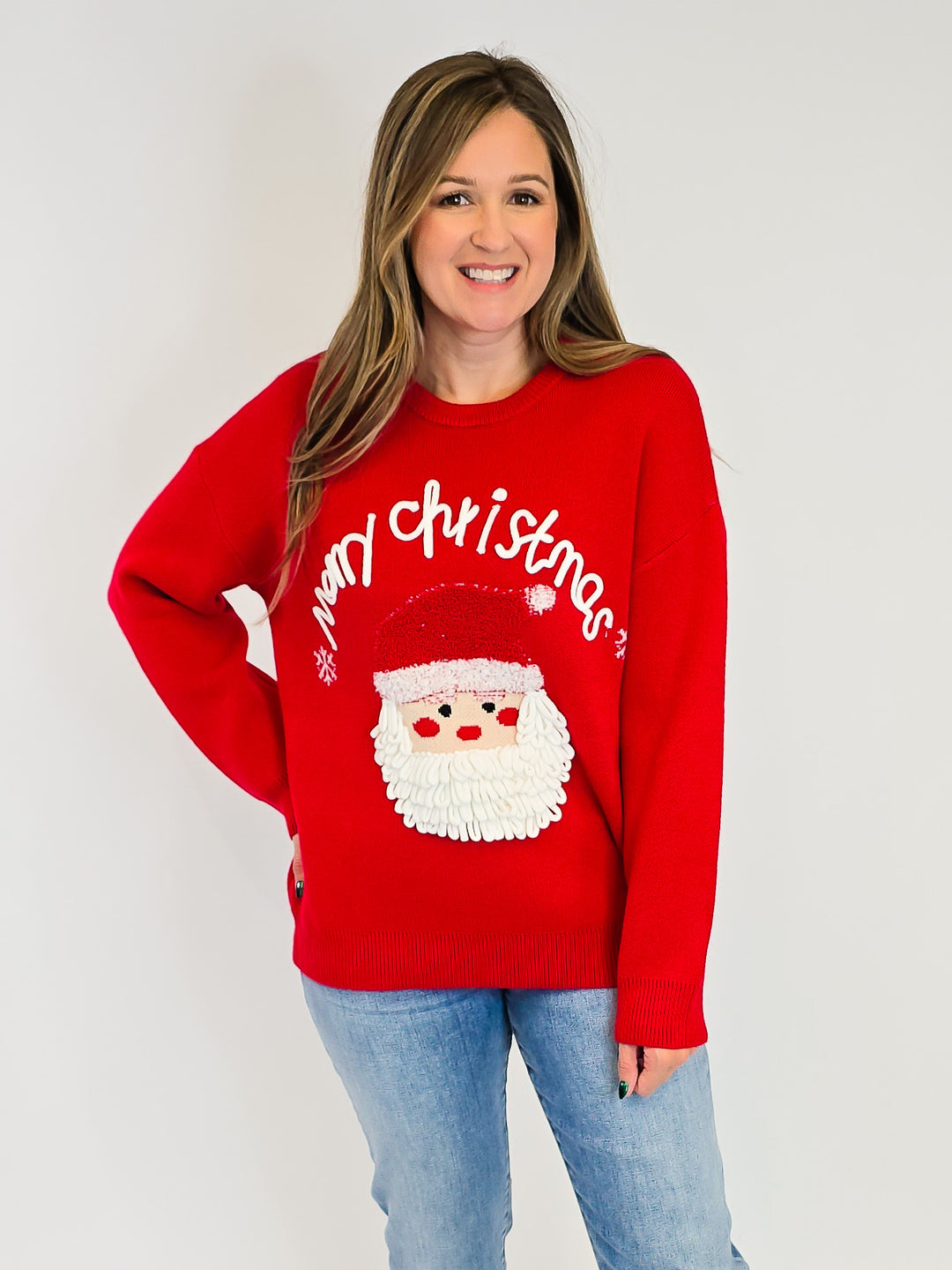 MERRY CHRISTMAS SANTA SWEATER - RED