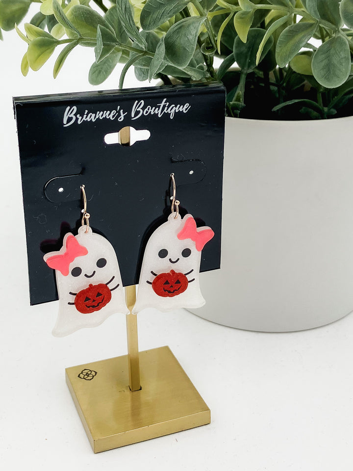 ACRYLIC GHOST DROP EARRINGS
