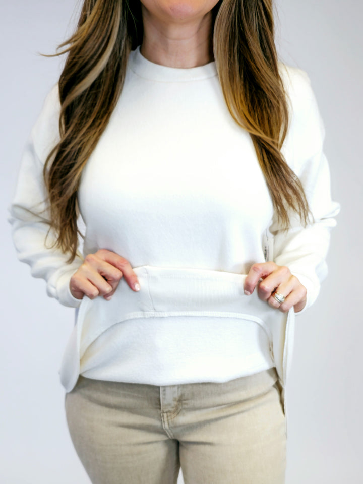 SOUTHERN COUTURE COMFY ROUND HERE TOP - IVORY