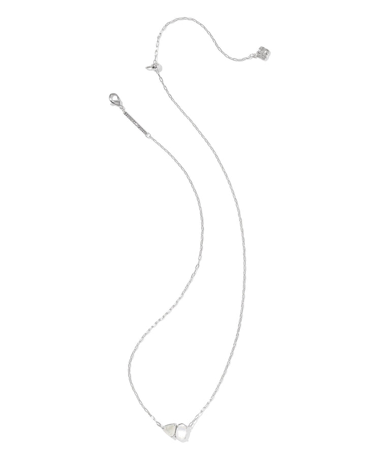 KENDRA SCOTT TATUM SHORT PENDANT NECKLACE - SILVER NEUTRAL MIX