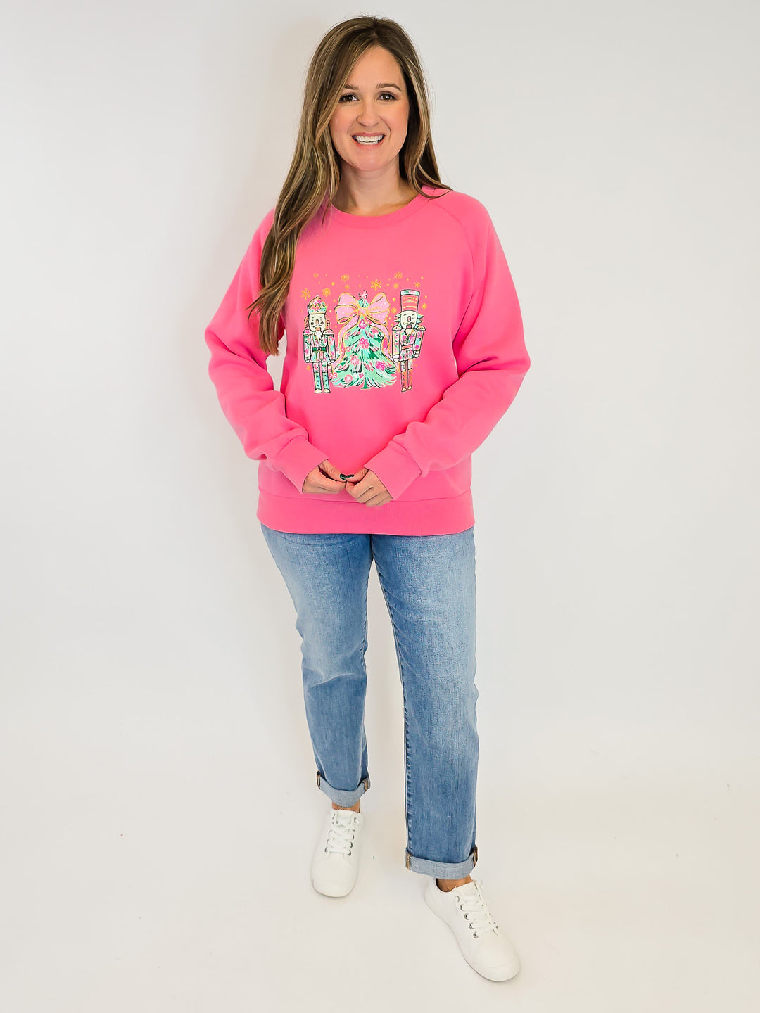 SUGAR PLUM NUTCRACKER SWEATSHIRT - PINK
