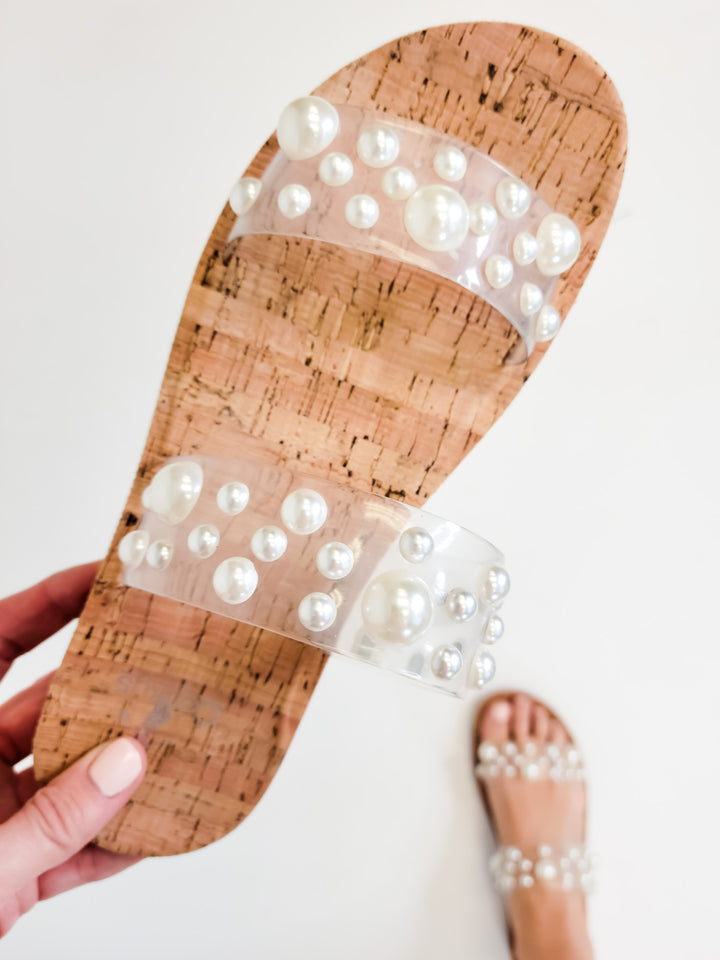 CORKY'S DOME PEARL AND CLEAR STRAP SANDAL